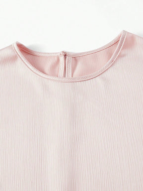 Blusa Feminina Premium com Textura Sólida e Fechadura Traseira