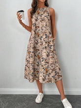 Carregar imagem no visualizador da galeria, Vestido Midi Floral Sem Mangas com Bolsos - Casual Elegante Feminino

