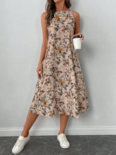 Carregar imagem no visualizador da galeria, Vestido Midi Floral Sem Mangas com Bolsos - Casual Elegante Feminino
