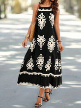 Carregar imagem no visualizador da galeria, Vestido Longo Solto com Alças Finas e Estampa Floral - Boho Feminino de Verão
