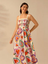 Carregar imagem no visualizador da galeria, Vestido Longo Boho com Estampa Tropical e Costas Abertas
