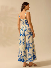 Carregar imagem no visualizador da galeria, Vestido Longo Boho com Estampa Tropical e Costas Abertas
