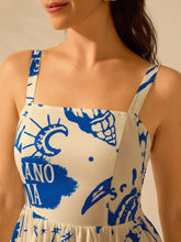 Carregar imagem no visualizador da galeria, Vestido Longo Boho com Estampa Tropical e Costas Abertas
