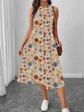 Carregar imagem no visualizador da galeria, Vestido Midi Floral Sem Mangas com Bolsos - Casual Elegante Feminino
