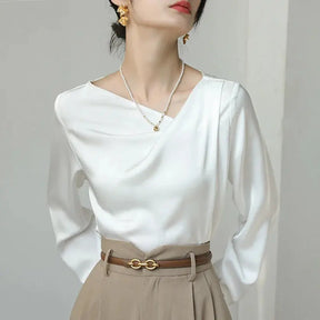 Blusa Decote Assimétrico Detalhe Drapeado - Zarvane -