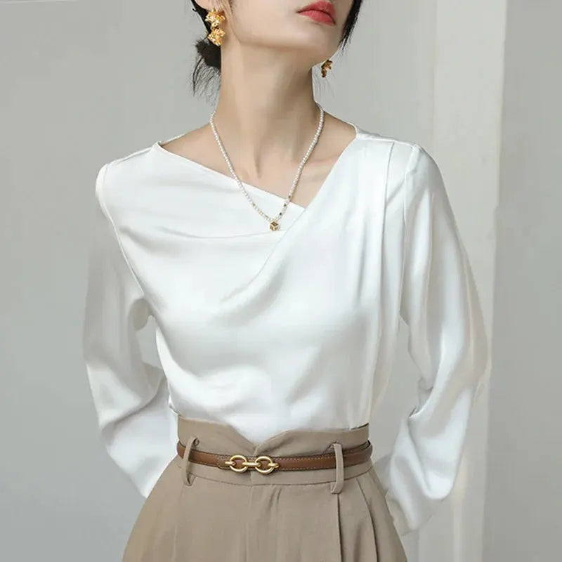 Blusa Decote Assimétrico Detalhe Drapeado - Zarvane -