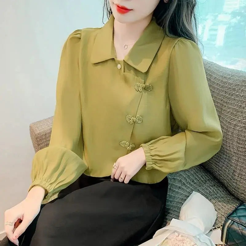 Blusa Feminina Abotoamento Assimétrico - Zarvane -