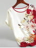 Blusa Feminina em Cetim - Flower Bloom - Vermelho-02-G4 - HumArraso