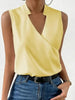 Blusa Vinny Sem Mangas com Decote Transpassado - Amarelo-3XG - HumArraso