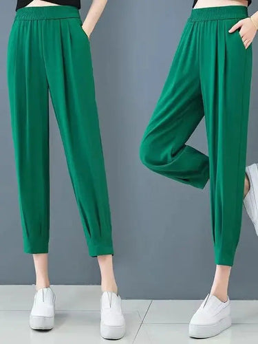 Calça Feminina Conforto Seda Jeans e Elastano - Verde-3XG - HumArraso