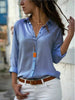 Camisa Feminina Social - Hannah - Azul-Jeans-XGGG - HumArraso