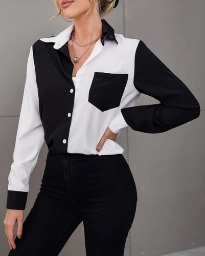 Camisa Feminina Black and White Bicolor  HumArraso