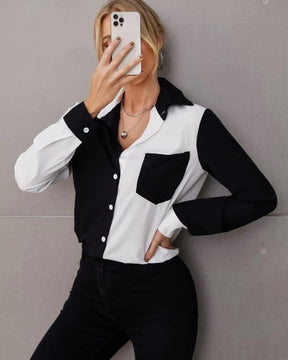 Camisa Feminina Black and White Bicolor  HumArraso