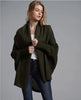 Cardigan Oversized Camila em Acrílico VerdeMilitarÚnico HumArraso