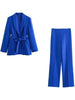 Conjunto Social Scandal de Blazer + Calça Alfaiataria - Azul-G - HumArraso