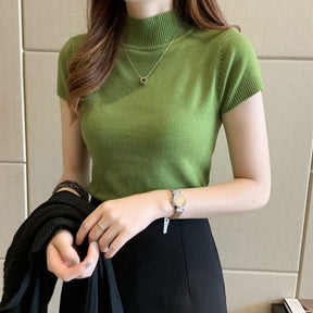 Blusa Manga Curta Gola Alta Roberta VerdeTamanhoÚnico HumArraso