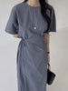 Vestido Longo com Gola Redonda Edite