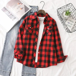 Camisa Feminina Xadrez Quitéria - Zarvane -  Vermelho / 3G