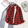 Camisa Feminina Xadrez Quitéria - Zarvane -  Vermelho / 3G
