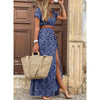 Vestido Longo Estampado com Cinto