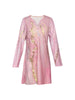 Vestido Midi Rosê Gold com Gola V