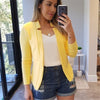 Blazer Feminino Alfaiataria Amarelo5G HumArraso