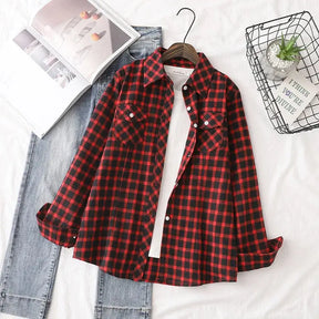 Camisa Feminina Xadrez Quitéria - Zarvane -  Vermelho e Preto / 3G