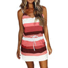 Vestido Curto com Estampa Listrada