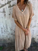 Vestido Longo Casual com Decote em V