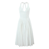 Vestido Longo Sem Costas com Decote em V