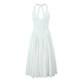 Vestido Longo Sem Costas com Decote em V