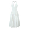 Vestido Longo Sem Costas com Decote em V
