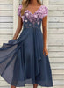Vestido Longo com Retalhos Estampados