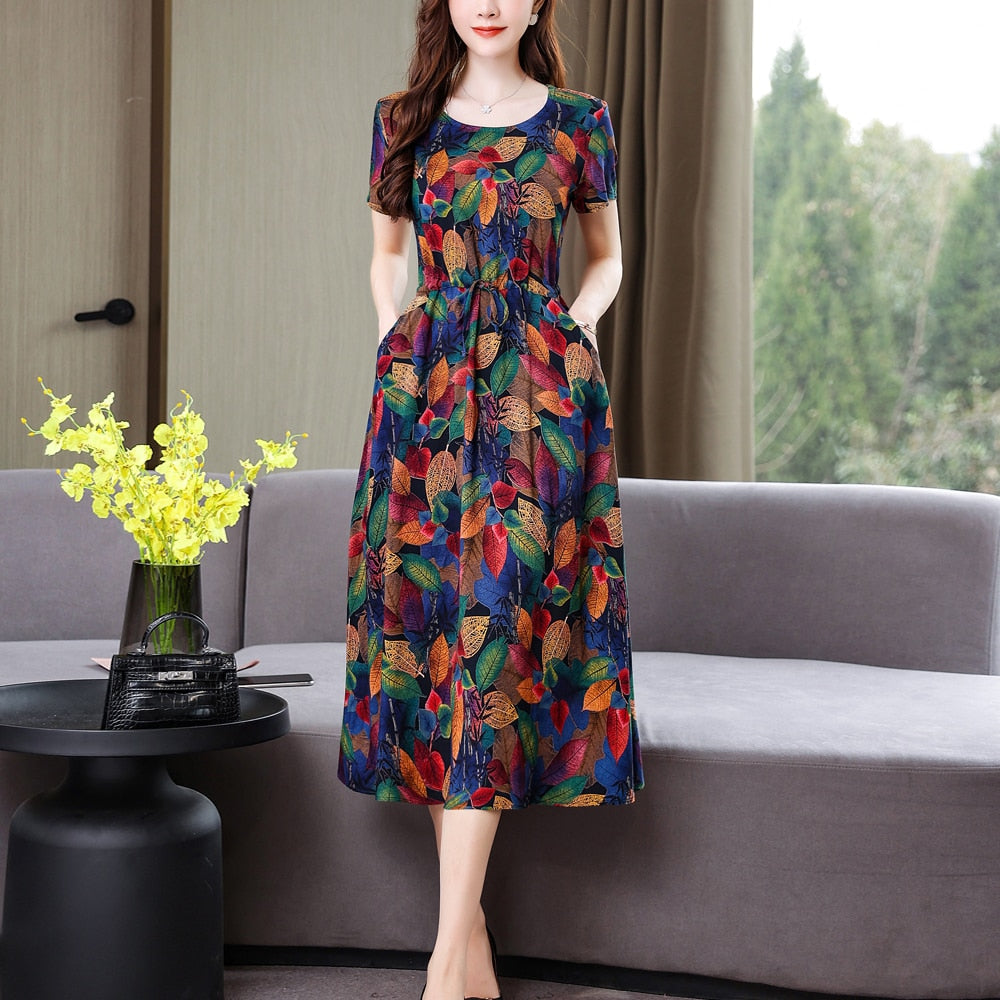 Vestido de Festa Feminino Midi de Manga Maitê