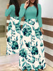 Vestido com Manga Longa e Saia Estampada