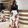 Vestido com Manga Longa e Saia Estampada
