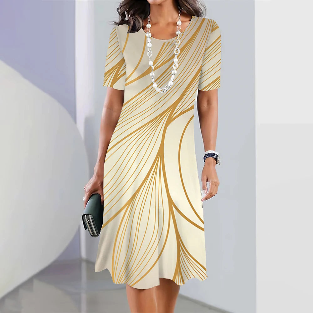 Vestido Midi Estampado Adrienne