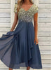 Vestido Longo com Retalhos Estampados