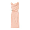 Vestido Longo com Gola Assimétrica Giordana