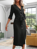 Vestido Longo com Decote em V Flávia