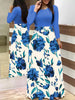 Vestido com Manga Longa e Saia Estampada