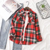 Camisa Feminina Xadrez Quitéria - Zarvane -  Vermelho e Branco / 3G
