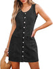 Vestido Curto Jeans Sem Manga