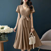 Vestido Midi com Decote em V Kalina