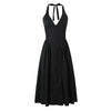 Vestido Longo Sem Costas com Decote em V