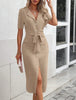 Vestido com Decote em V Carlota