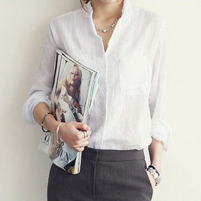 Camisa Feminina Social de Linho - Dalia BrancaGG HumArraso
