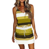Vestido Curto com Estampa Listrada