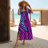 Vestido Longo Estampado Sereia