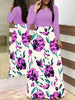 Vestido com Manga Longa e Saia Estampada